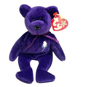Vintage TY Beanie Babies Princess The Princess Diana Bear 1997 PVC Pellets China